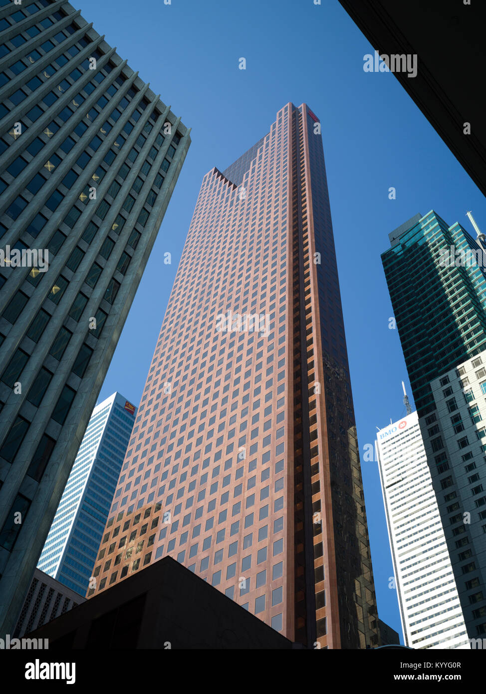 Low angle view of skyscrapers, Scotia Plaza, Toronto, Ontario, Canada Stock Photo