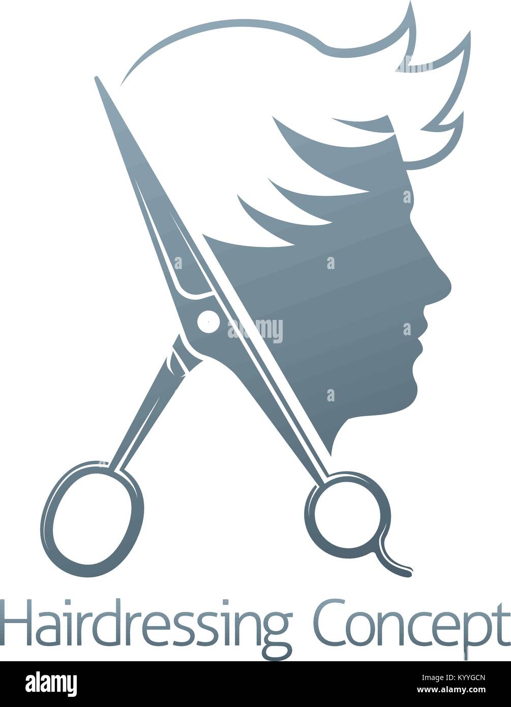 Male Hairdresser Hair Salon Scissors Man Concept Stock Vector