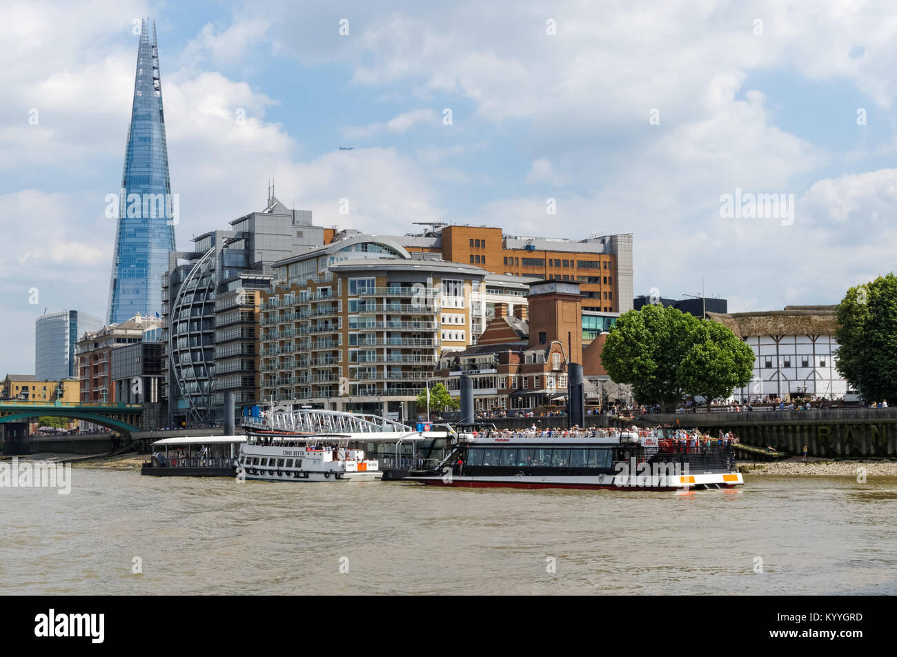 Bankside Pier with the Shard skyscraper in the background, London, England, United Kingdom, UK Stock Photo