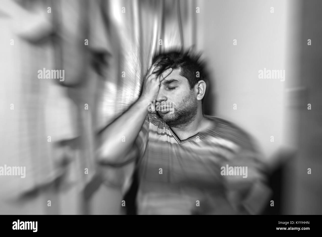 autism and depression concepts young adult suffering from autism or