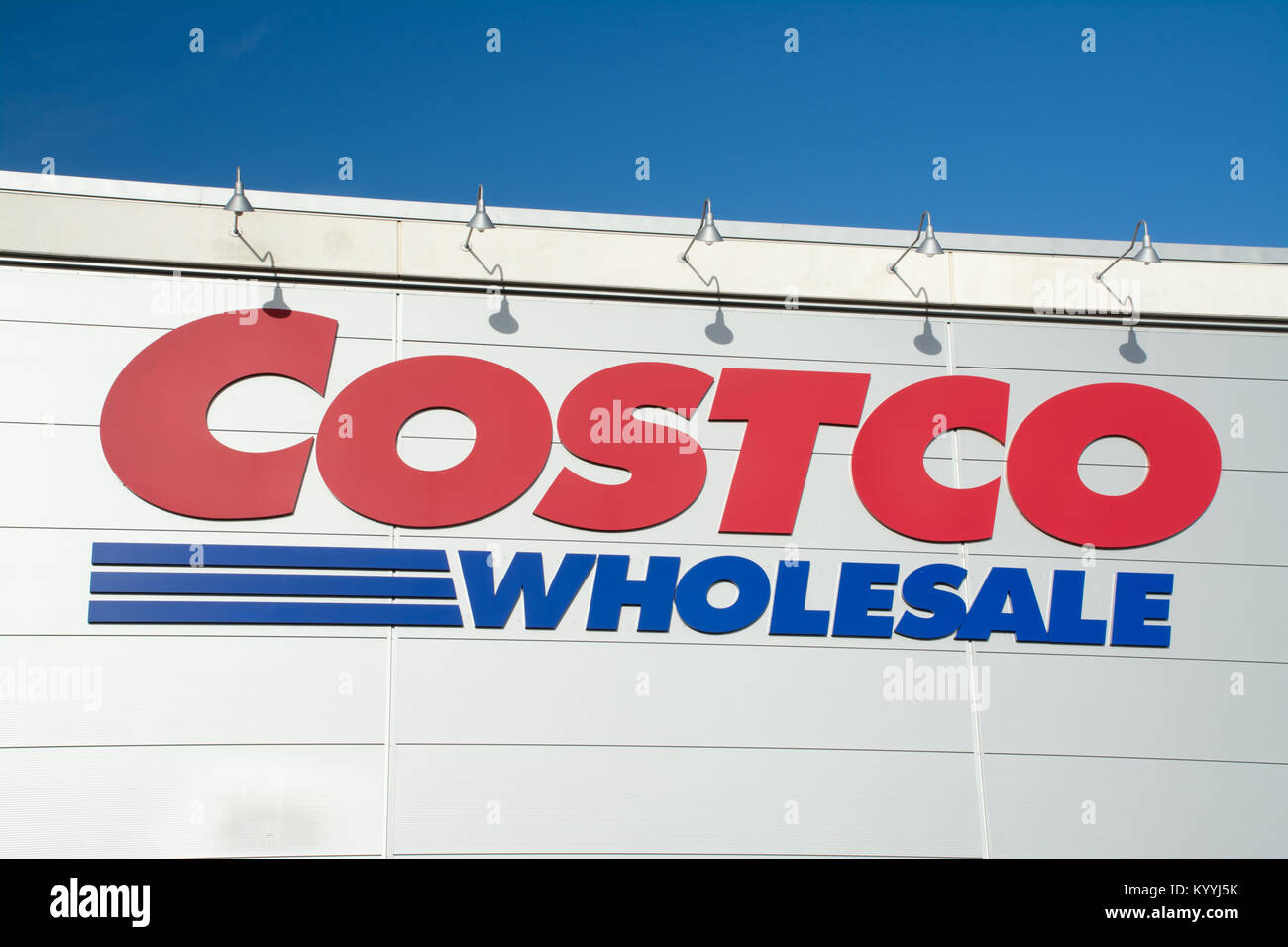 Costco wholesale shop or store sign Stock Photo