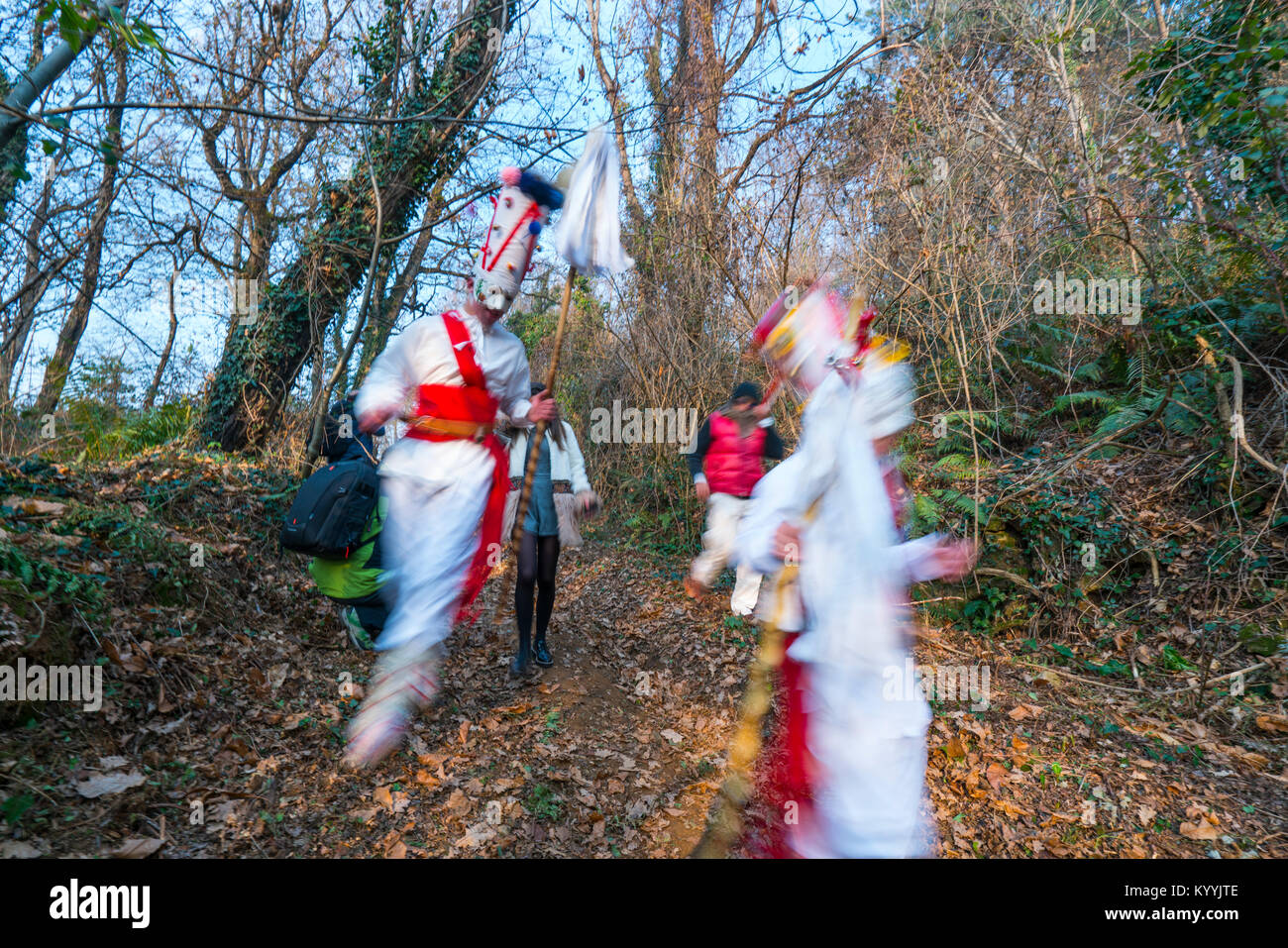 "La Vijanera" Carnival in Silio. Molledo Municipality,  Cantabria, Spain, Europe Stock Photo