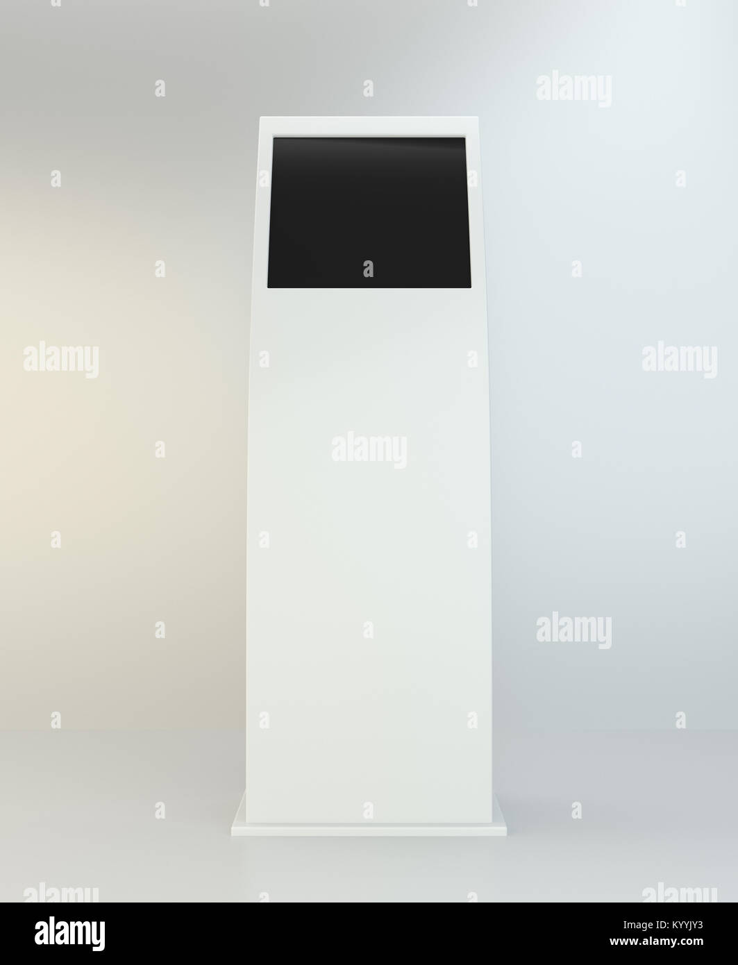 Freestanding information kiosk, terminal, stand. 3d rendering Stock