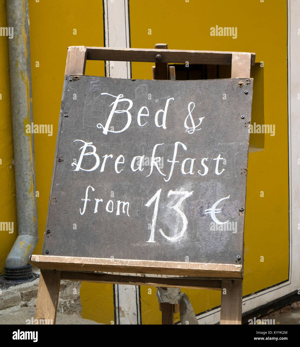 B&B sign outside the popular Plovdiv Guest House, in Plovdiv, Bulgaria, Europe Stock Photo