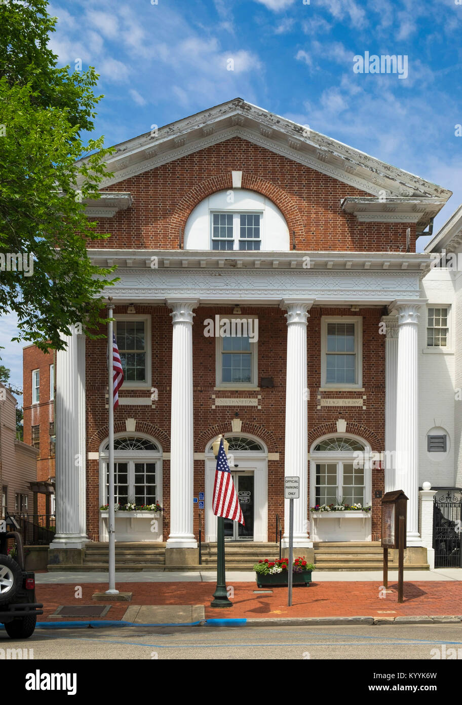 Southampton Village Hall, Main Street, Southampton, The Hamptons, Long Island, New York, USA Stock Photo