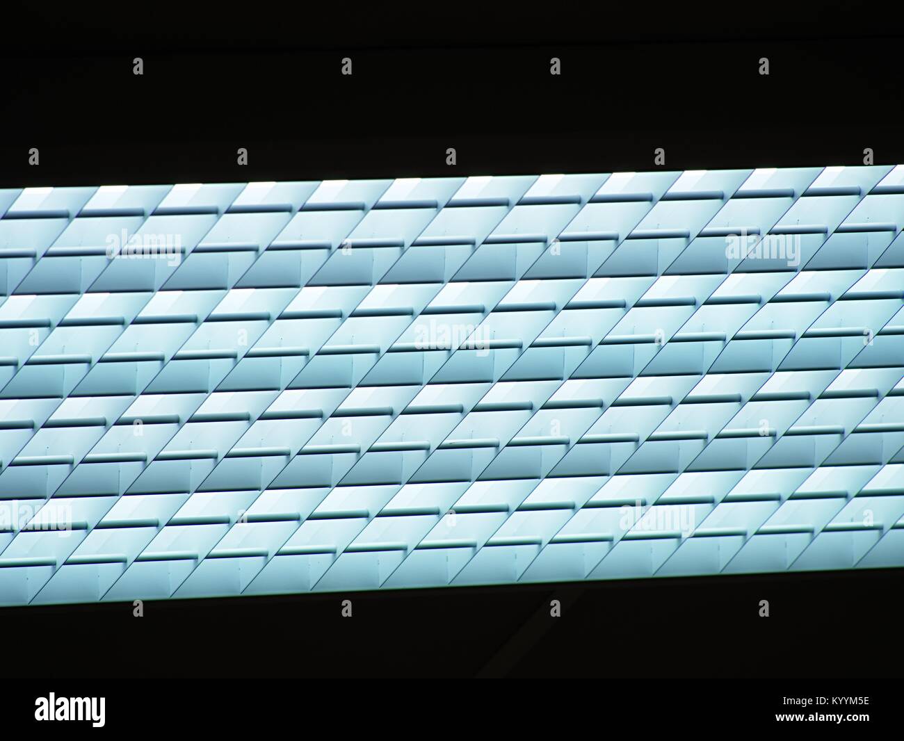Ceiling Of Office Building With Lights Industry House With Blue