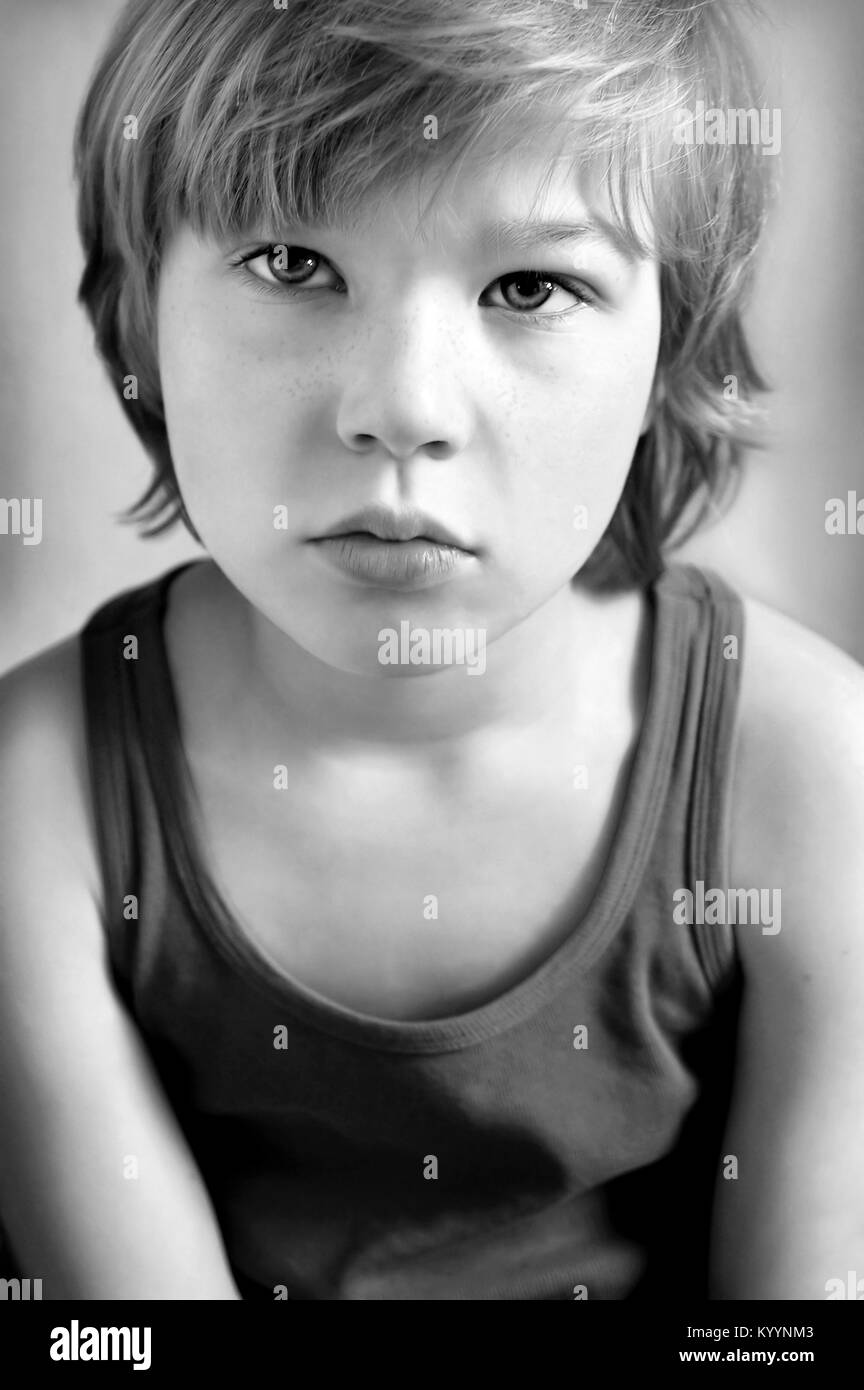 Hair style boy Black and White Stock Photos & Images - Alamy
