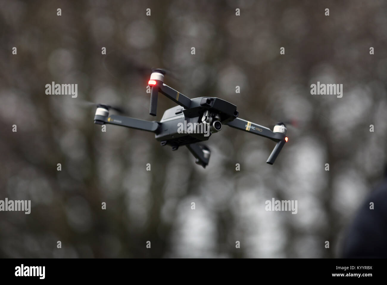 Pic shows: Man flying a drone. DJI Mavic Pro Quadcopter Drone 4K Camera,  GPS Positioning, picture by Gavin Rodgers/ Pixel8000 Stock Photo - Alamy