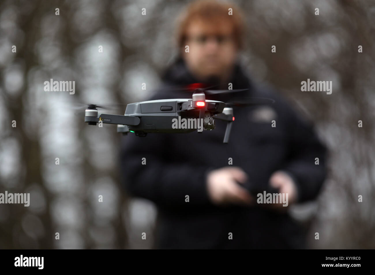 Pic Shows Man Flying A Drone Dji Mavic Pro Quadcopter Drone 4k Camera