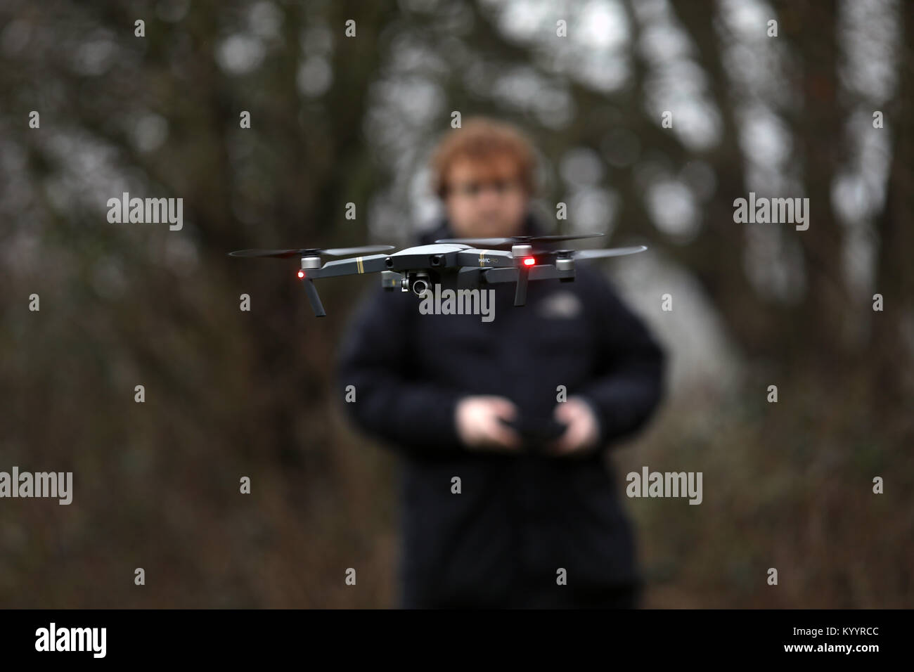 Pic Shows Man Flying A Drone Dji Mavic Pro Quadcopter Drone 4k Camera
