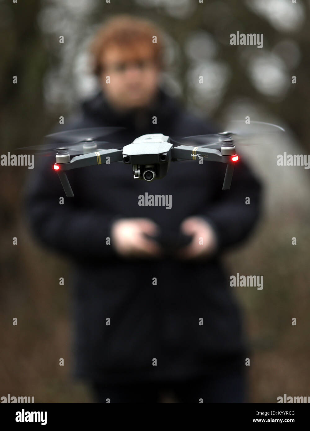 Pic Shows Man Flying A Drone Dji Mavic Pro Quadcopter Drone 4k Camera