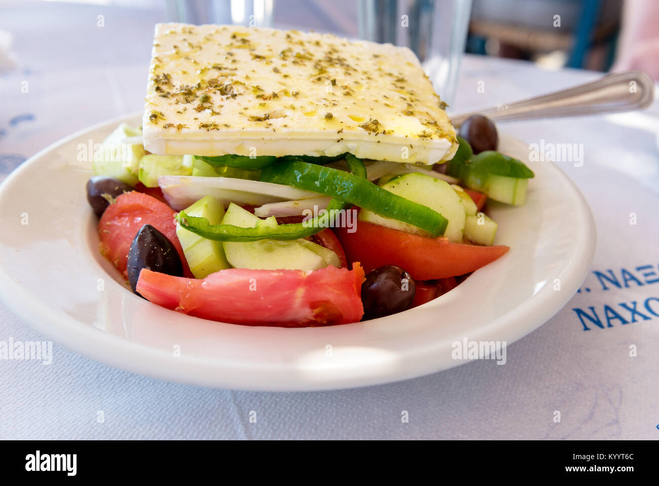 traditional greek Ktapodi octopus salad bowl on Athens restauran