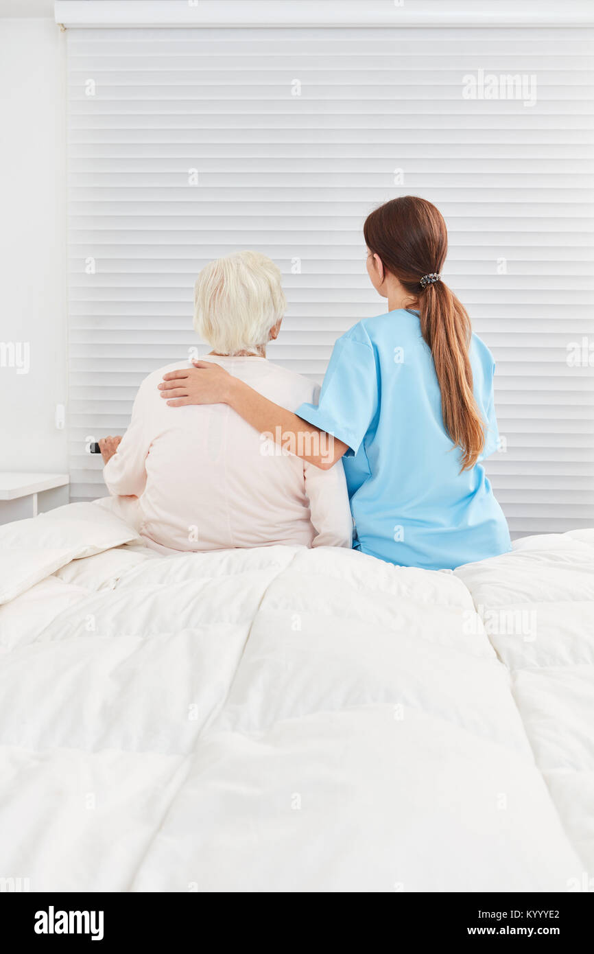 Elderly care home nurse cares hi-res stock photography and images - Alamy