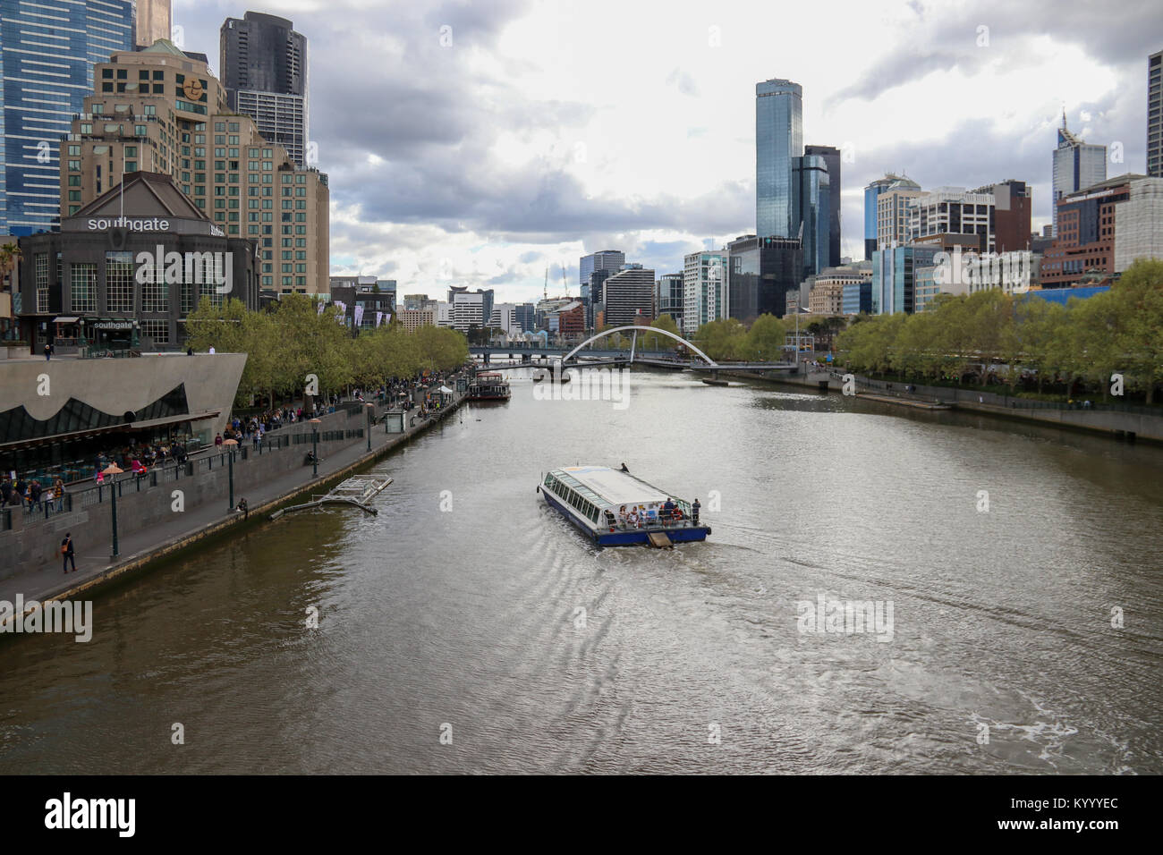 Melbourne is the state capital and most populous city of the Australian state of Victoria Stock Photo