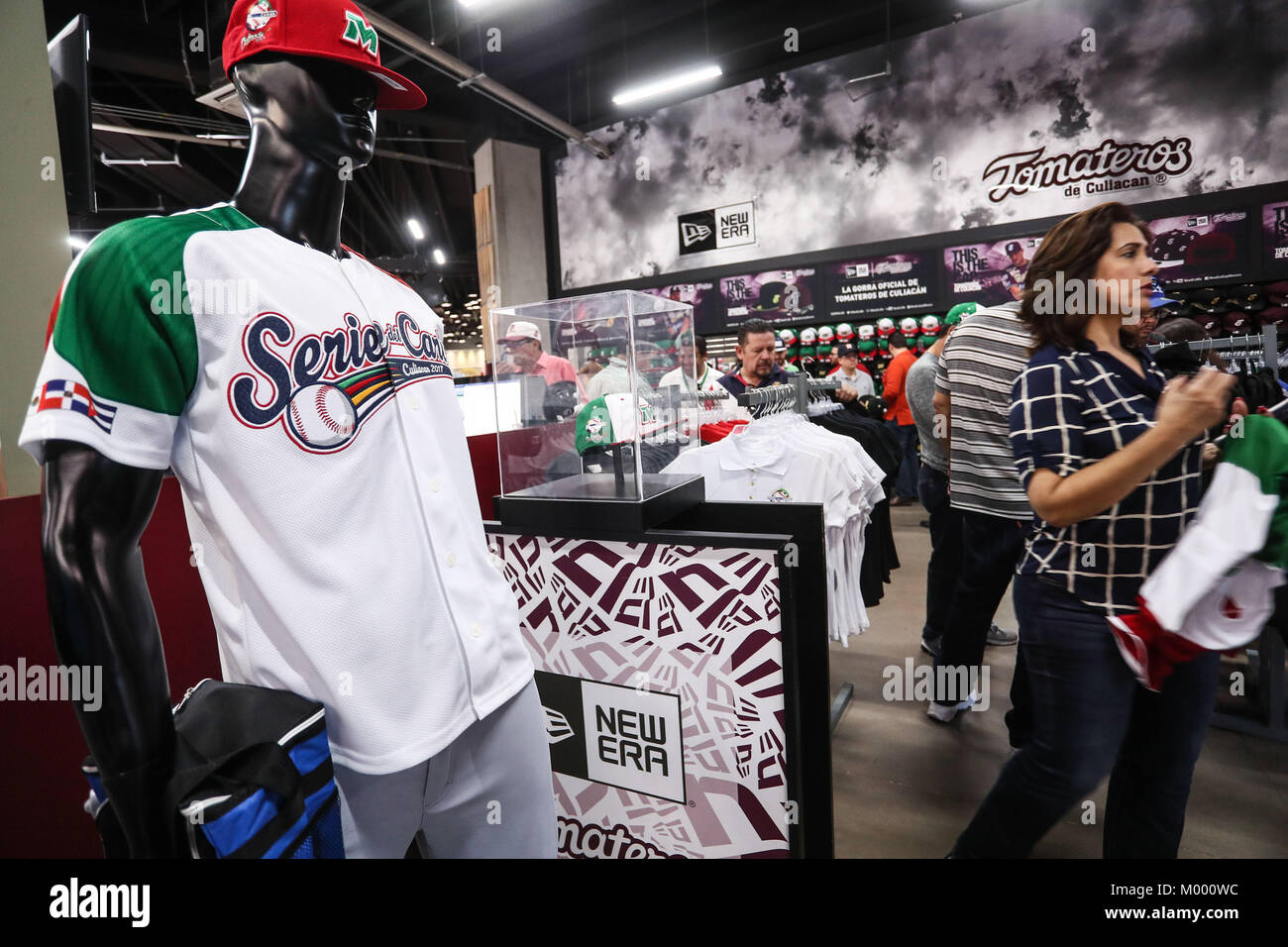 Fans arrived at the new Los Tomateros stadium in Culiacan and its official  souvenir shop to buy the caps and jersey of the teams of Alazanes de Granma  Stock Photo - Alamy