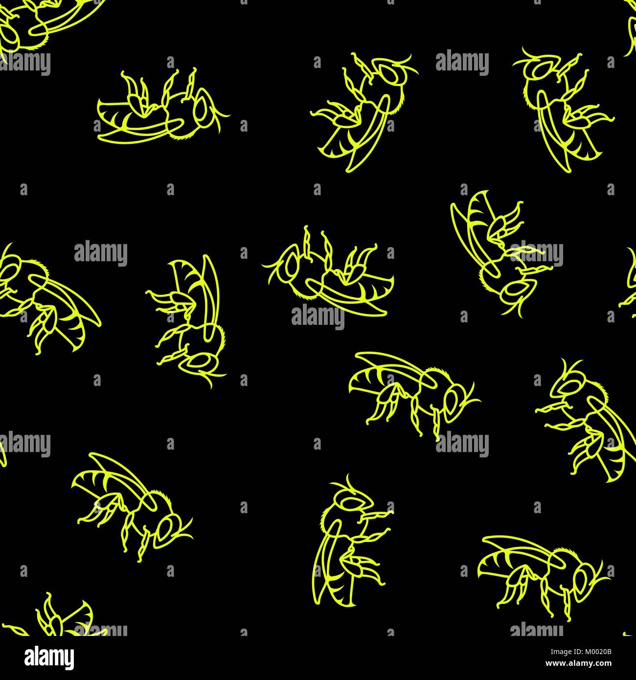 Yellow Bee Seamless Pattern Stock Vector Image & Art - Alamy