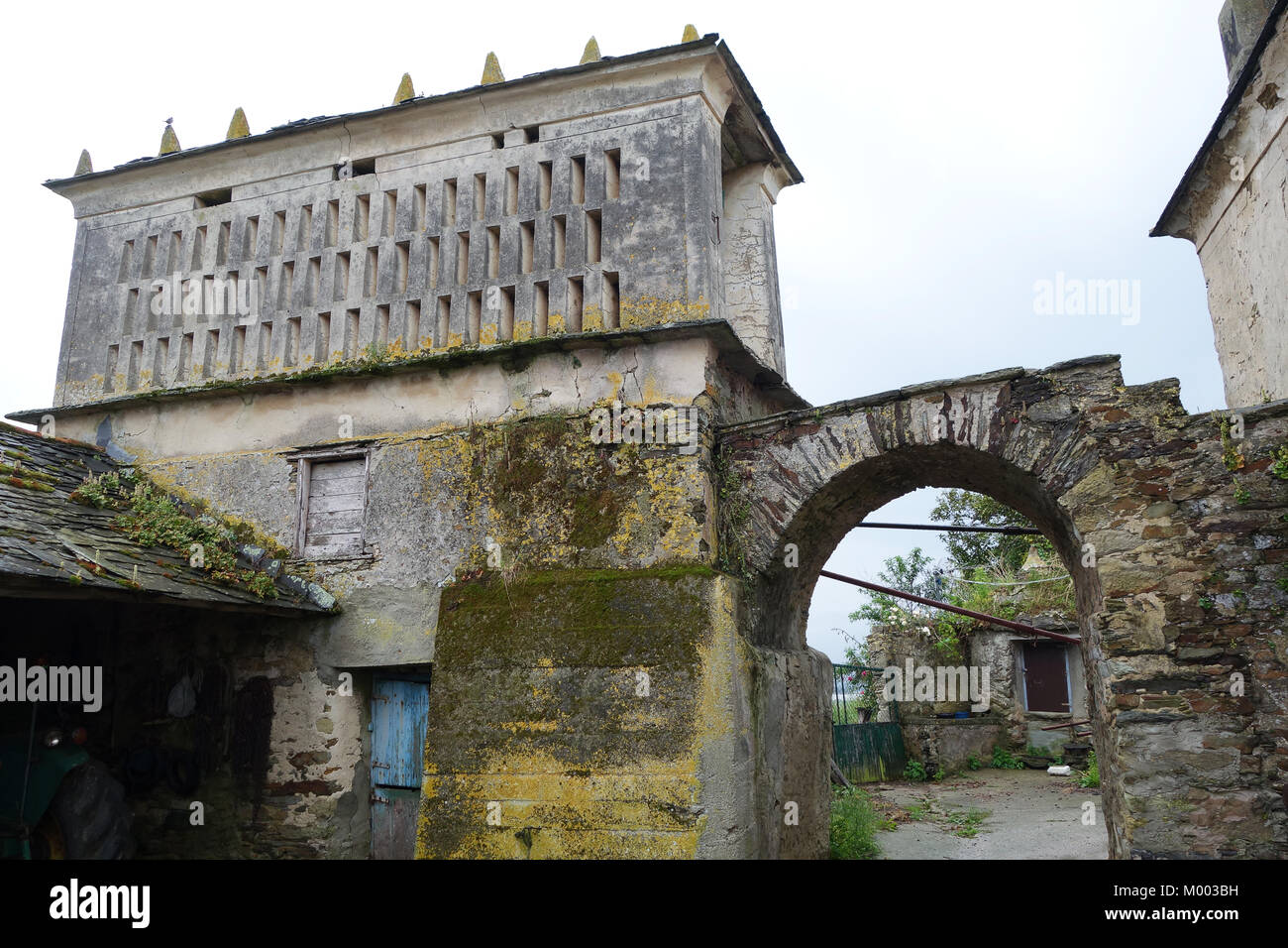 Old farm buildings and Horreo a traditional Asturias granary at