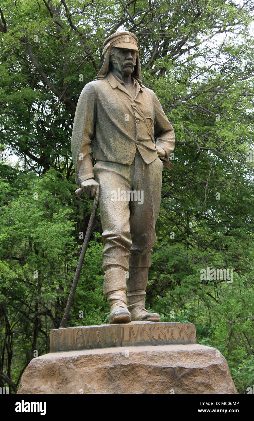 David Livingstone Statue, MosiOaTunya, Victoria Falls Zimbabwe. First