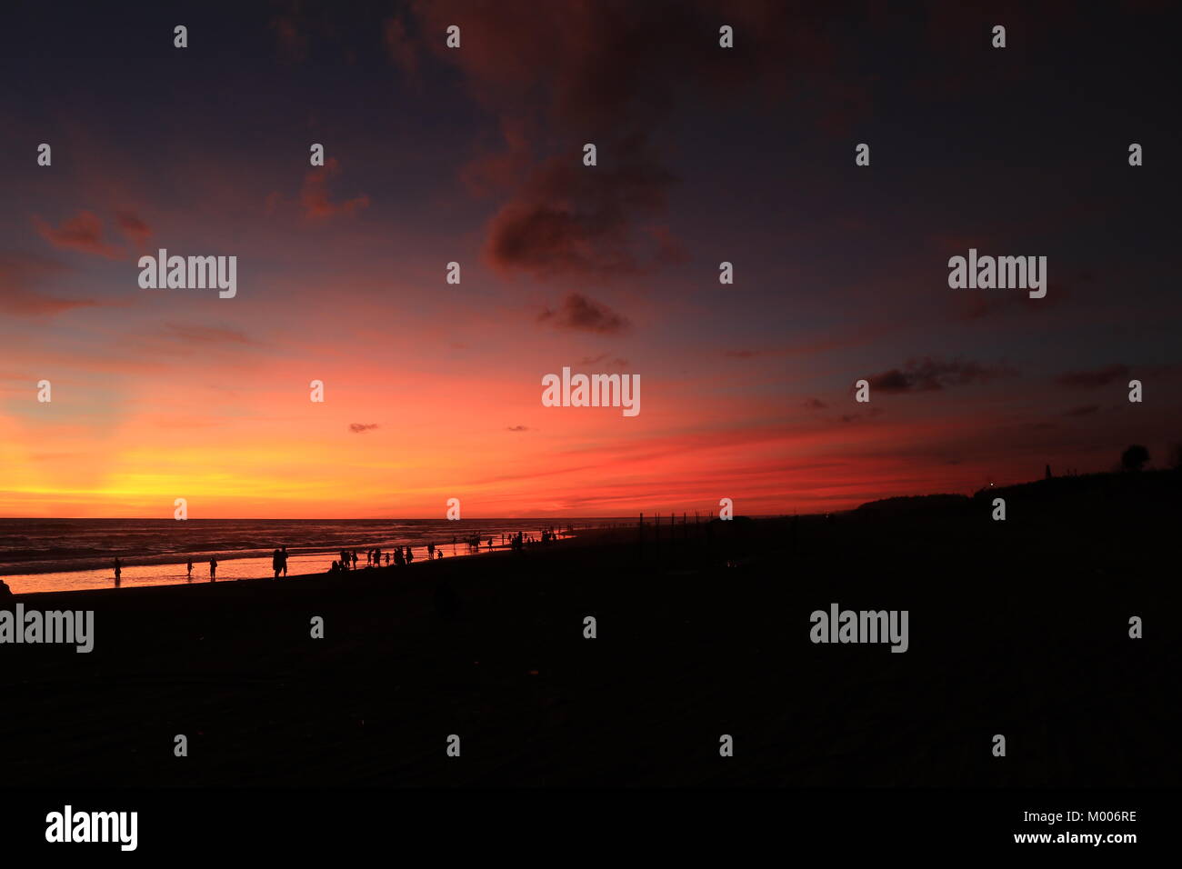 Beautiful Sunset on Parangtritis Beach Yogyakarta Stock Photo