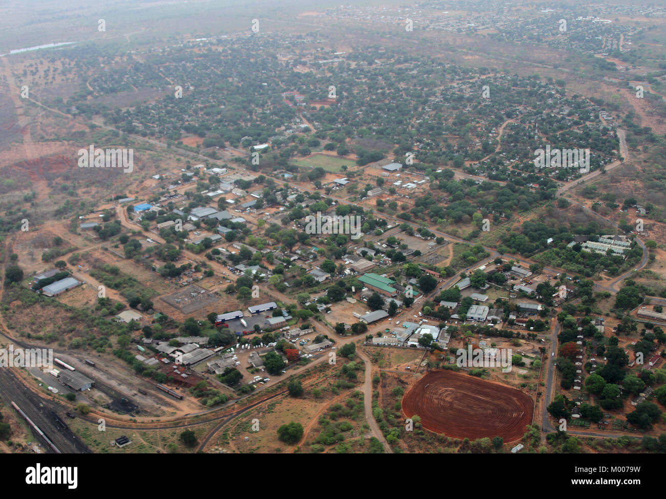 Aerial view of Victoria Falls Town, Zimbabwe. Stock Photo
