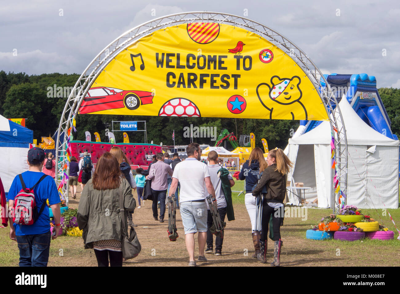 The entrance to Carfest North in the grounds of Bolesworth Castle, Cheshire, UK. Stock Photo