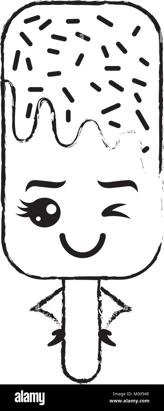 kawaii ice cream stick cartoon character Stock Vector Image & Art Alamy