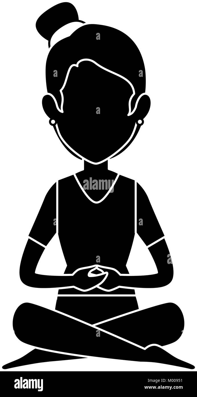 woman practicing yoga avatar vector illustration design Stock Vector ...