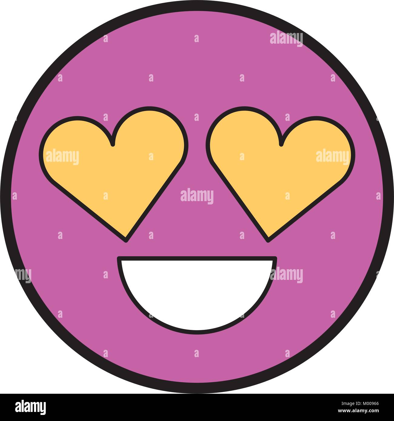 smile emoticon heart shape eyes love Stock Vector Image & Art Alamy