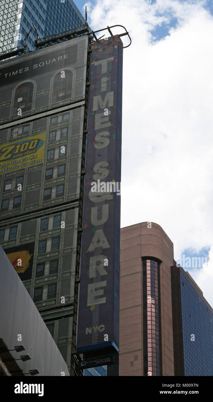 Z100 New York's # 1 Radio Station on a Times Square Block banner near the 2  Times Square, New York City, New York State, USA Stock Photo - Alamy
