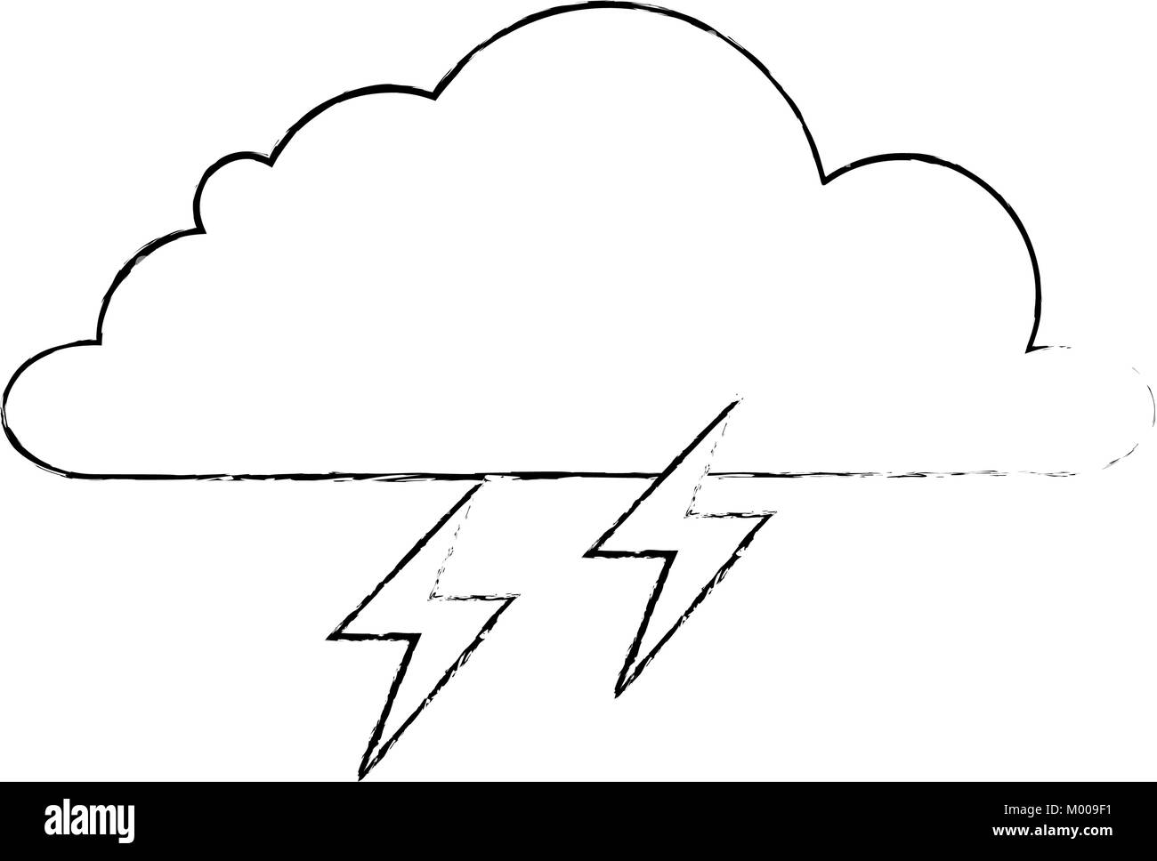 weather cloud rainy with ray vector illustration design Stock Vector ...