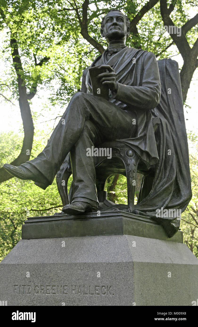 FitzGreene Halleck statue in Central Park, New York City, New York
