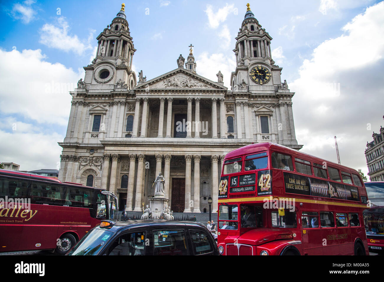 west side of St Paul's Cathedral London, 2017 Stock Photo
