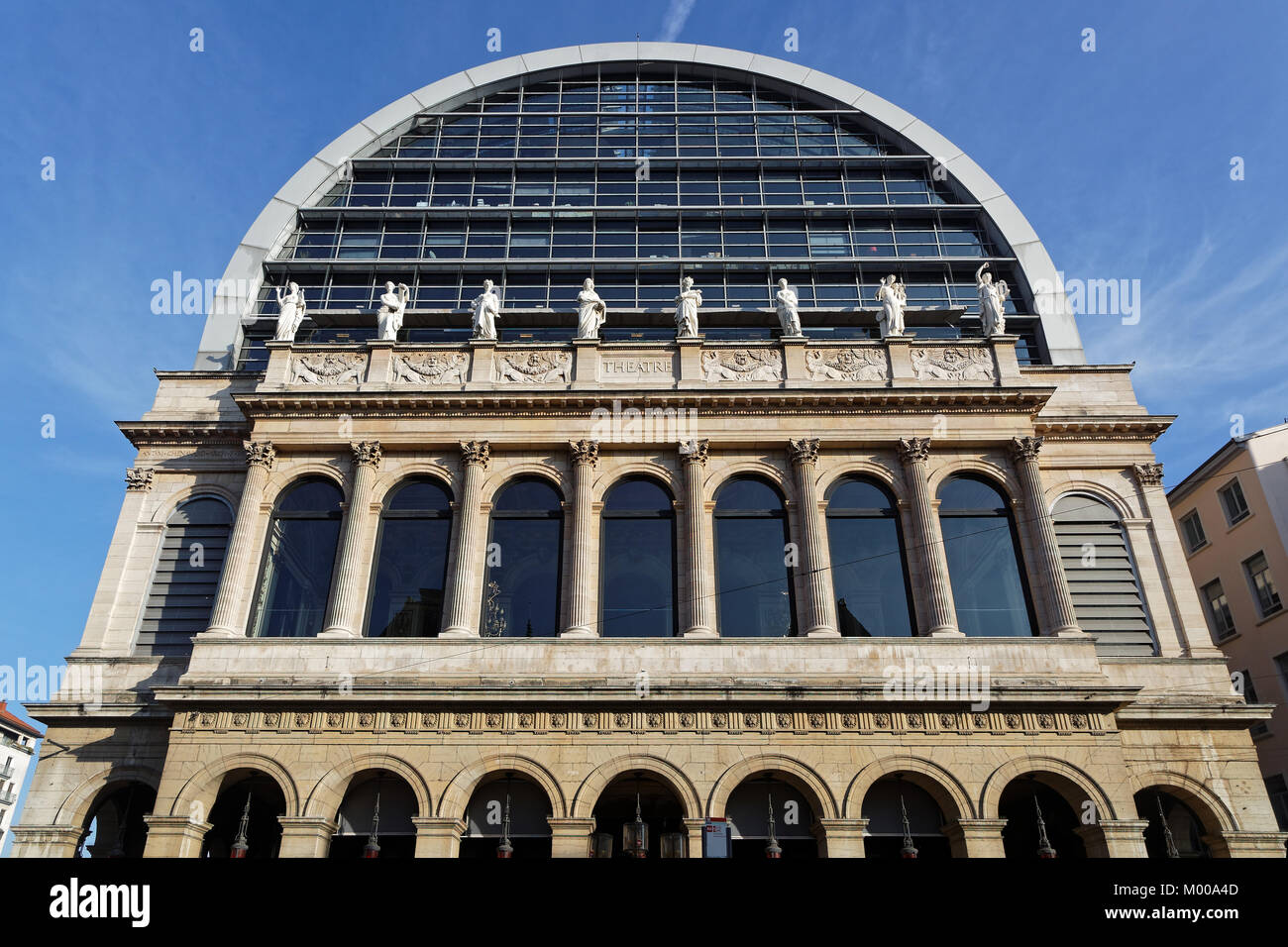 LYON, FRANCE, January 13, 2018 : The Opera. The Opera National de Lyon is a French opera company that performs in the Opera Nouvel, a modernized versi Stock Photo