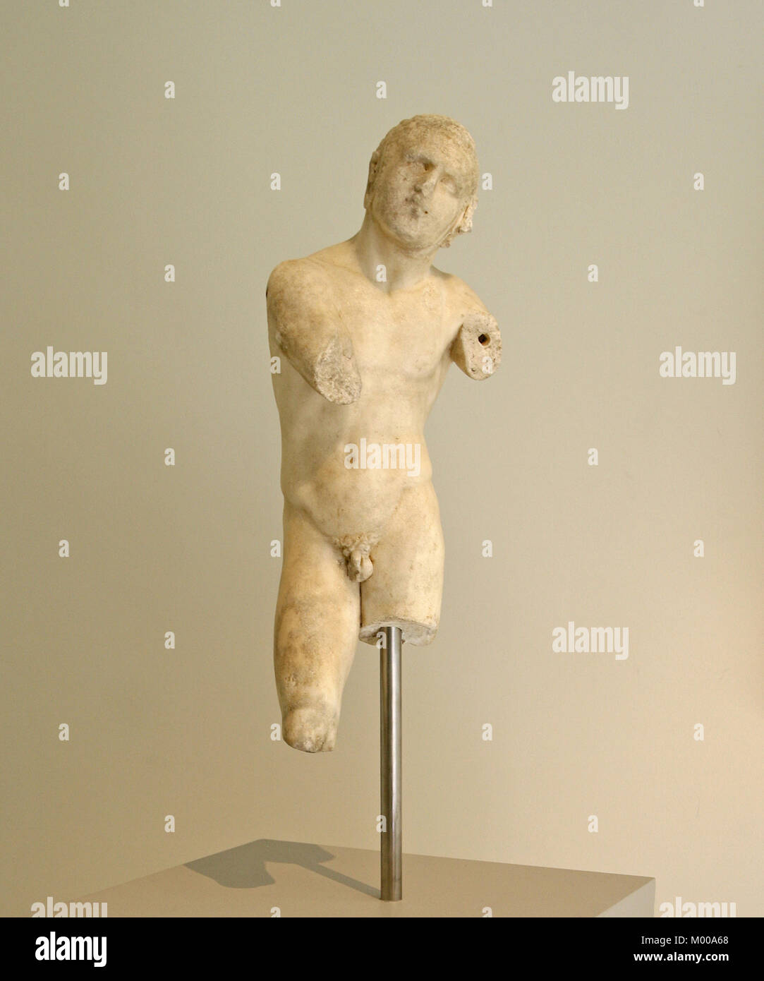 Marble statue of a Greek athlete from the 2nd or 3rd century BC, The Metropolitan Museum of Art (The Met), Upper Manhattan, New York City, New York St Stock Photo