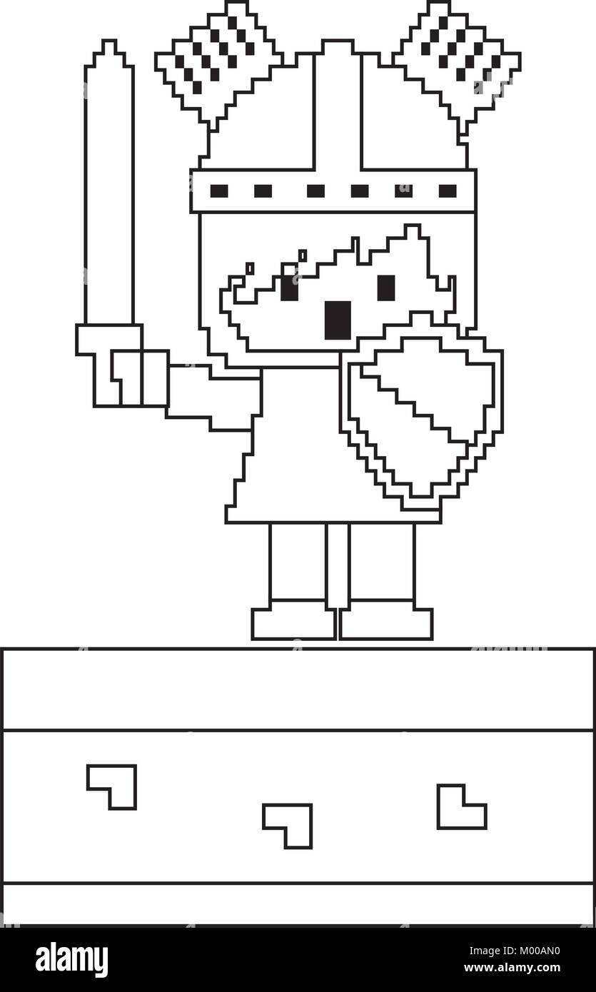 pixel character knight video game Stock Vector Image & Art - Alamy