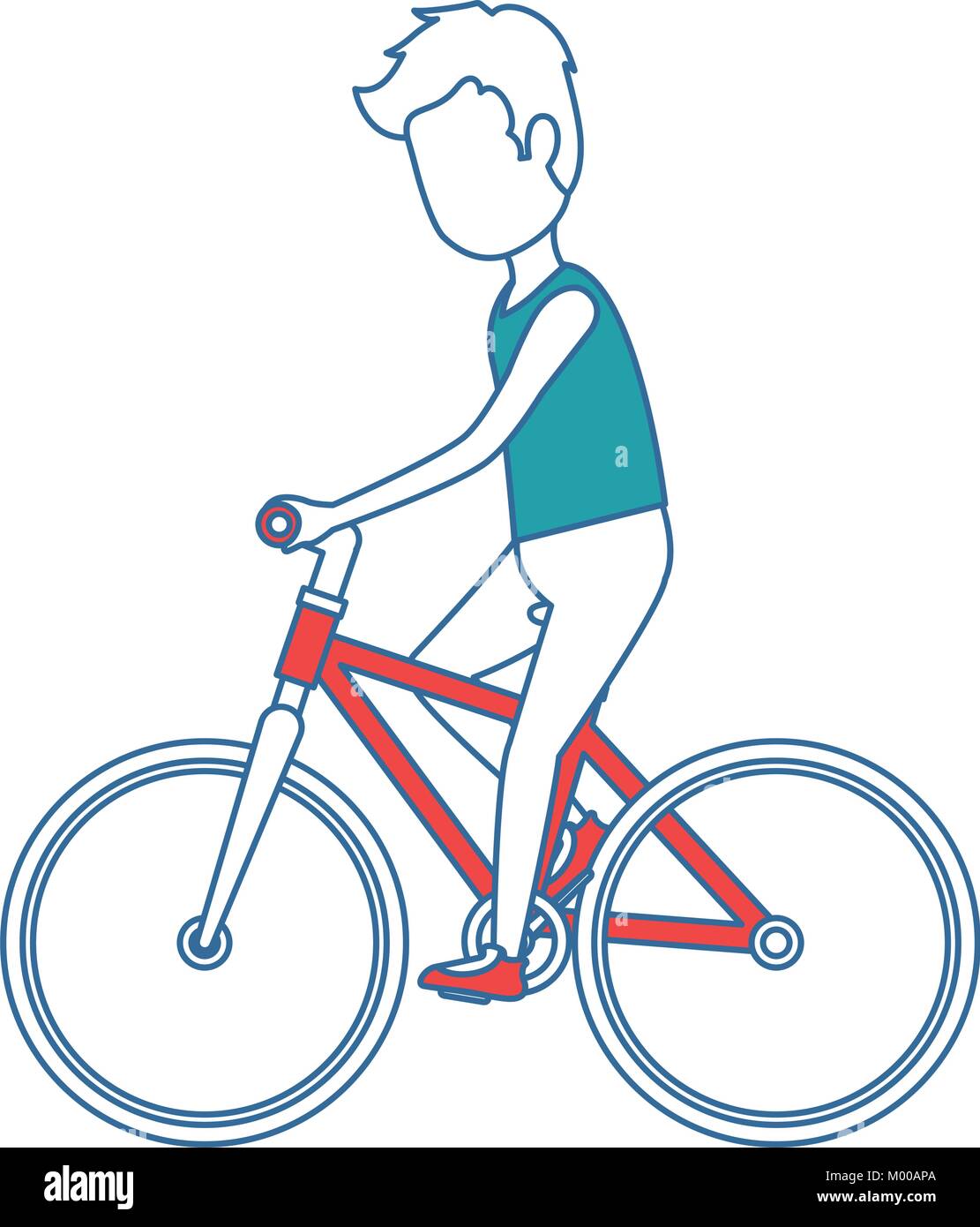 man riding bicycle avatar character vector illustration design Stock ...