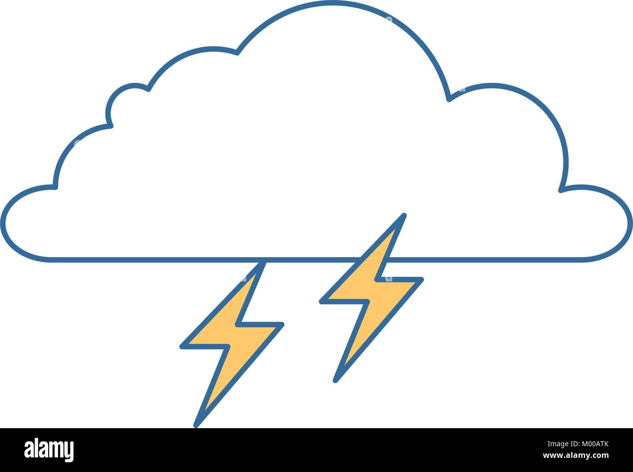 weather cloud rainy with ray vector illustration design Stock Vector ...