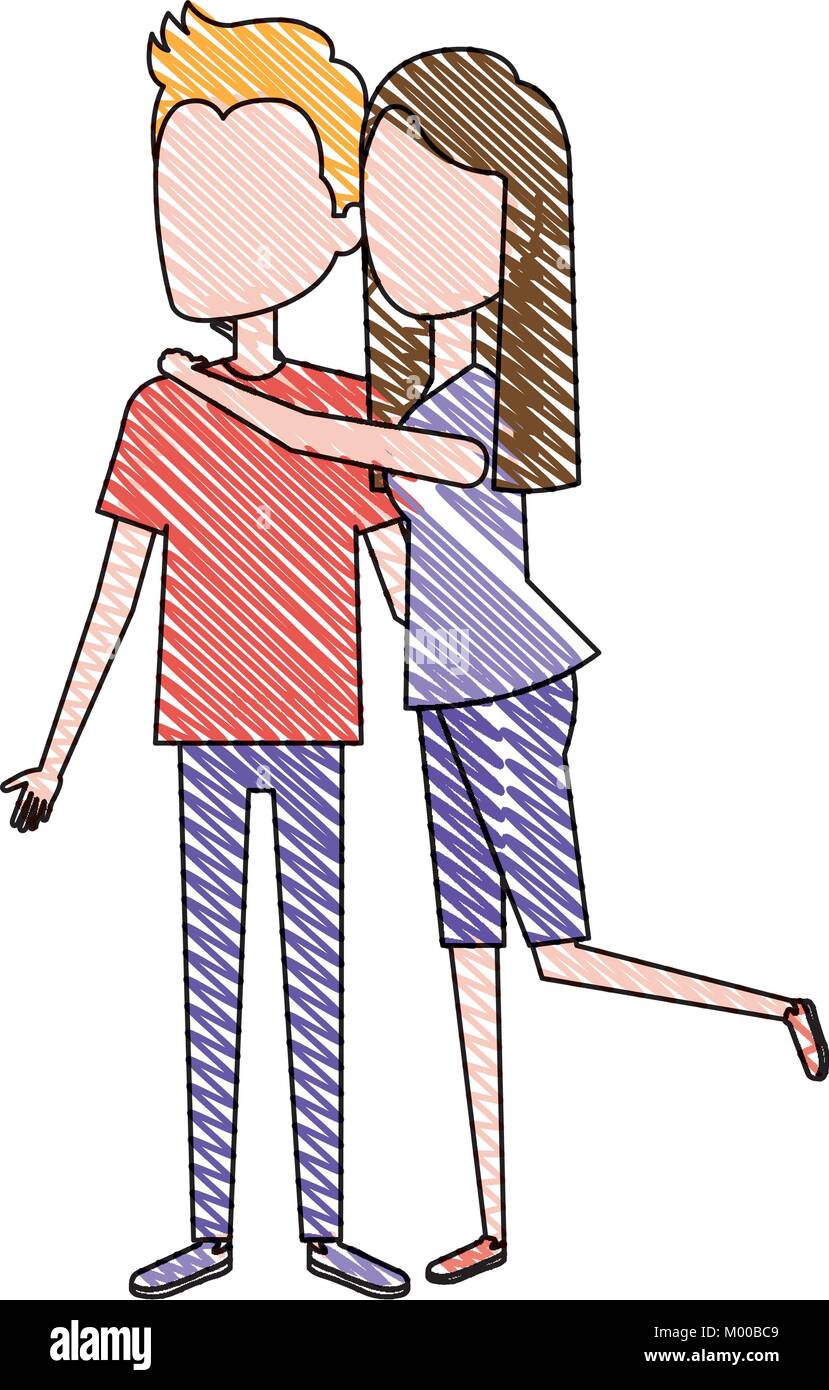 couple in love embraced vector illustration design Stock Vector Image ...