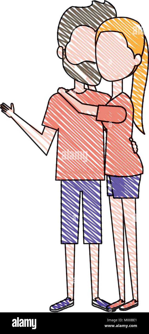 couple in love embraced vector illustration design Stock Vector Image ...