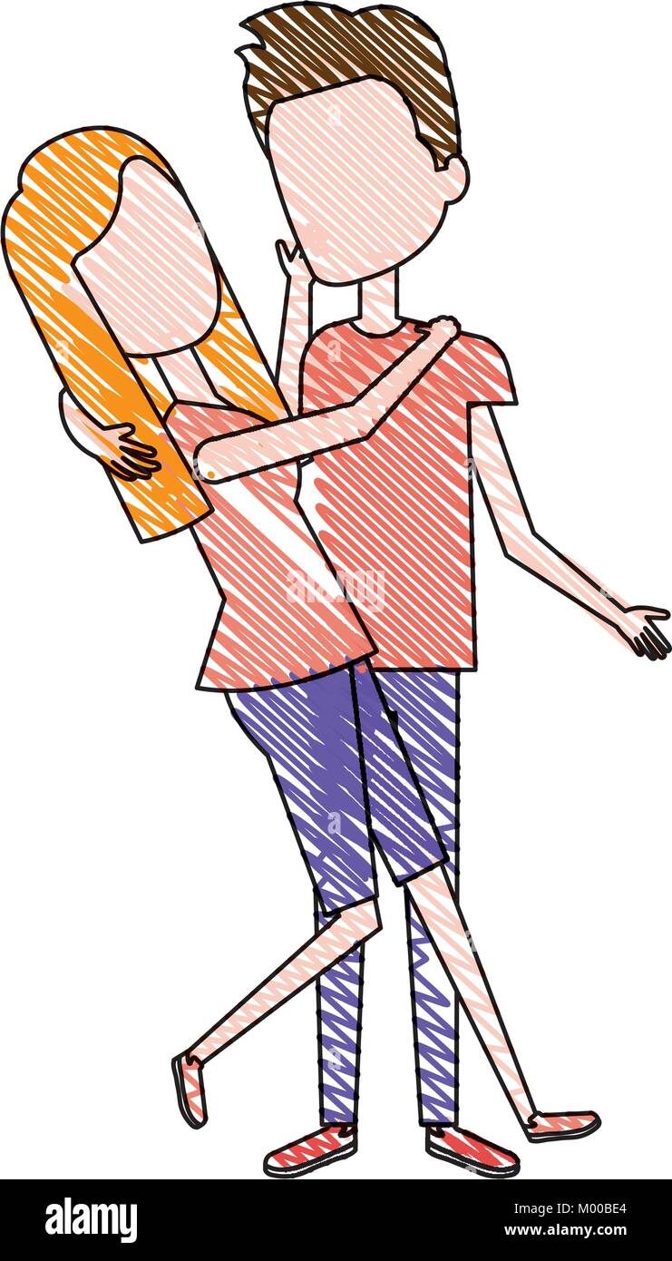 couple in love embraced vector illustration design Stock Vector Image ...