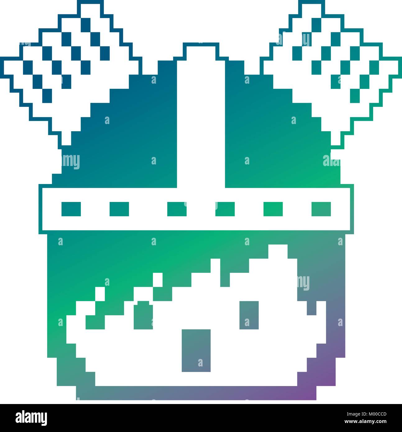 pixel character face knight with helmet game Stock Vector Image & Art ...