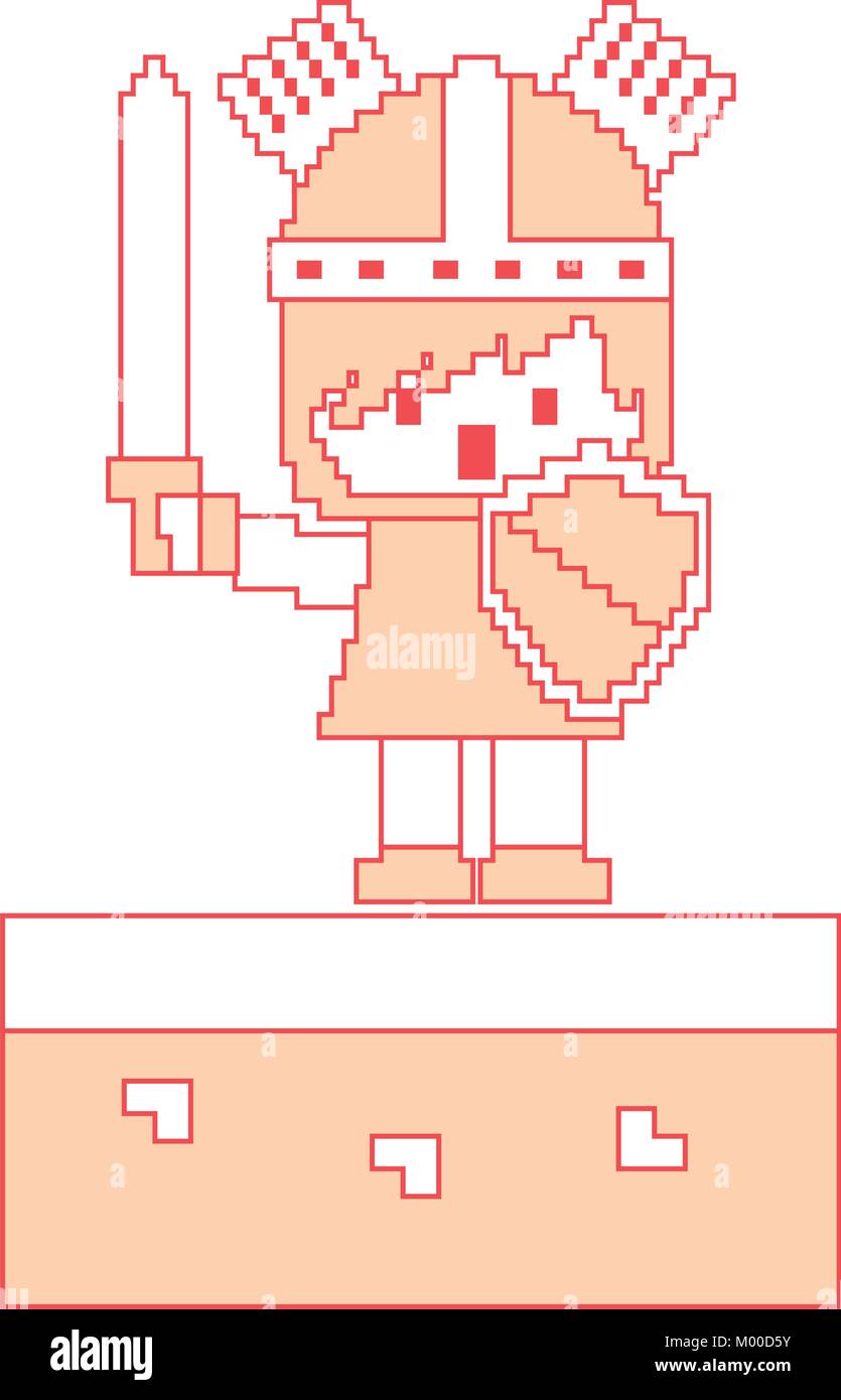pixel character knight video game Stock Vector Image & Art - Alamy