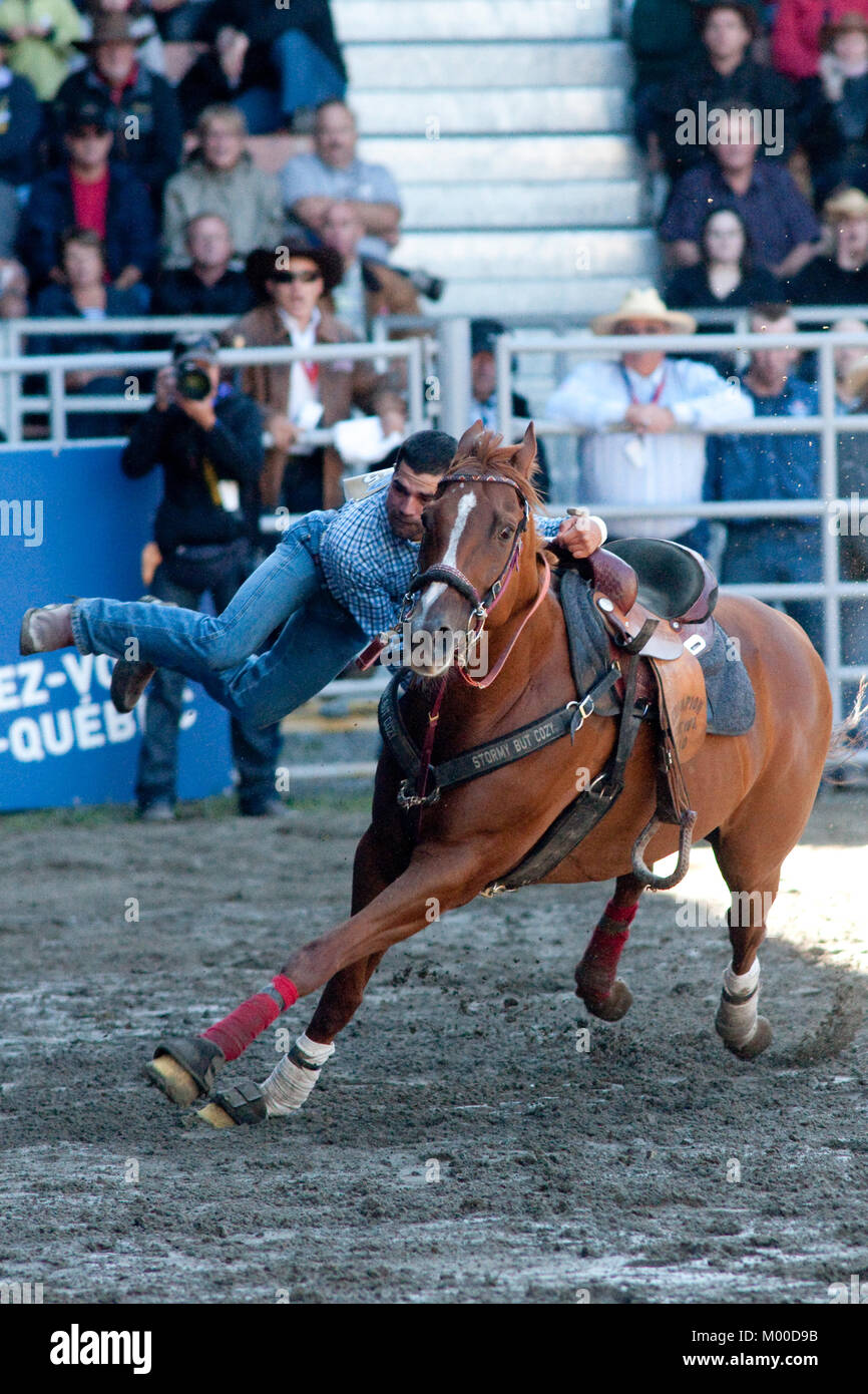 St-Tite, Canada, September 10, 2011.Cowboy during one of the many competitions at the St-Tite Western Festival.Credit:Mario Beauregard/Alamy Live News Stock Photo