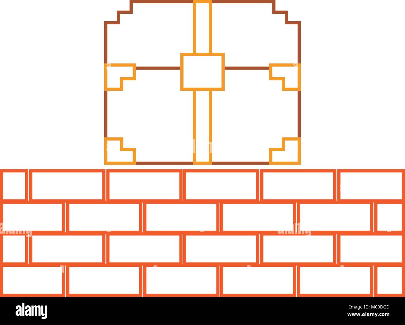 pixel character knight with brick wall game Stock Vector Image & Art ...