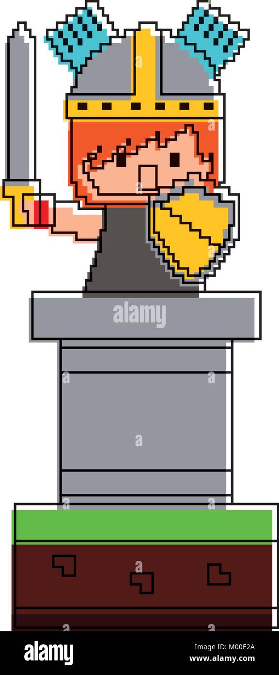 pixel character knight video game Stock Vector Image & Art - Alamy