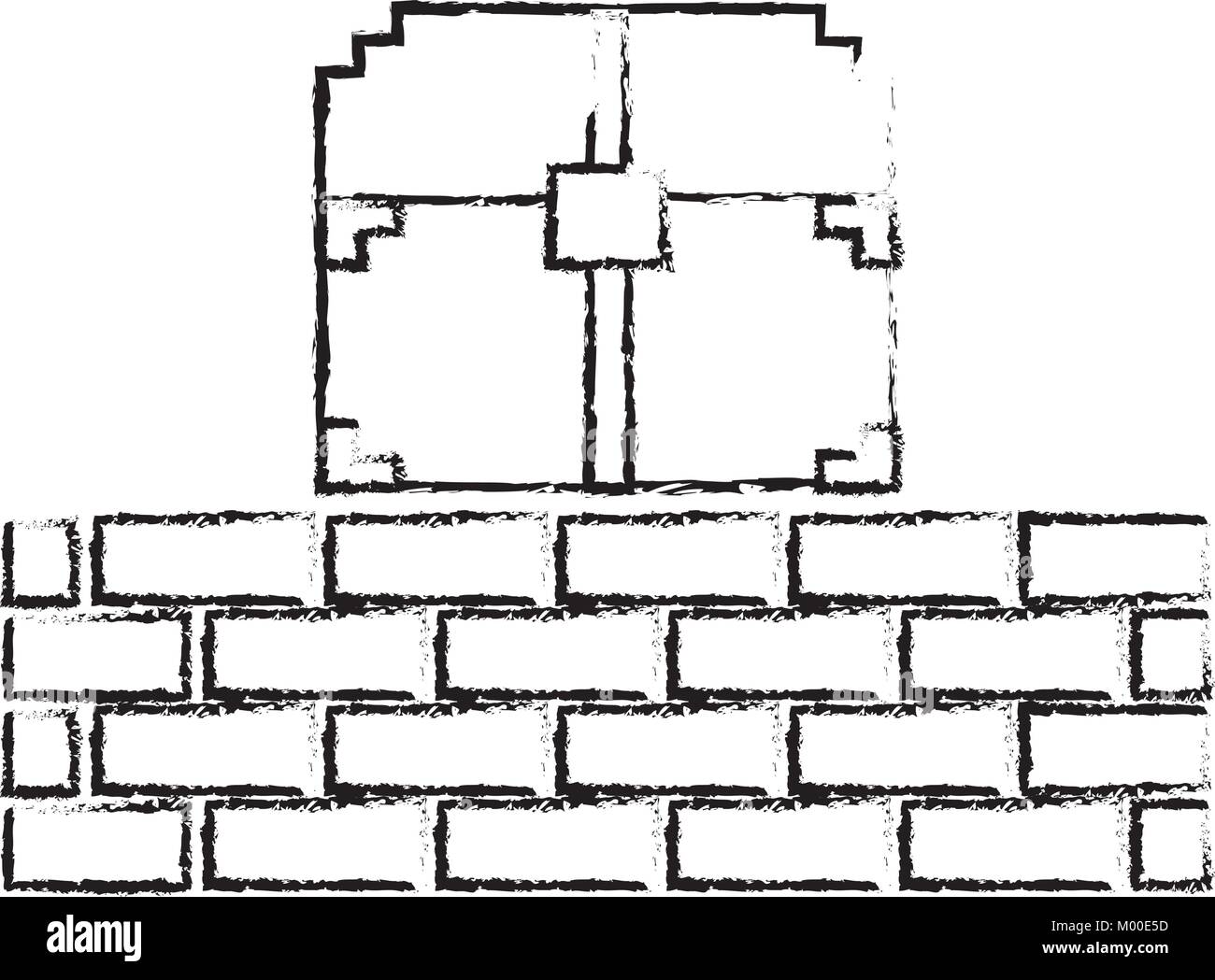 pixelated video game treasure chest brick wall Stock Vector Image & Art ...