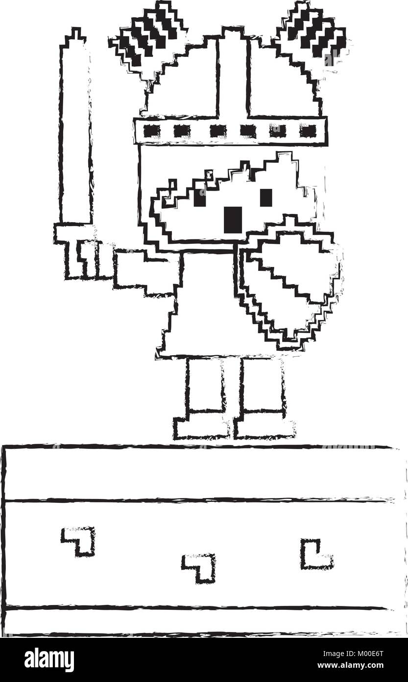 pixel character knight video game Stock Vector Image & Art - Alamy