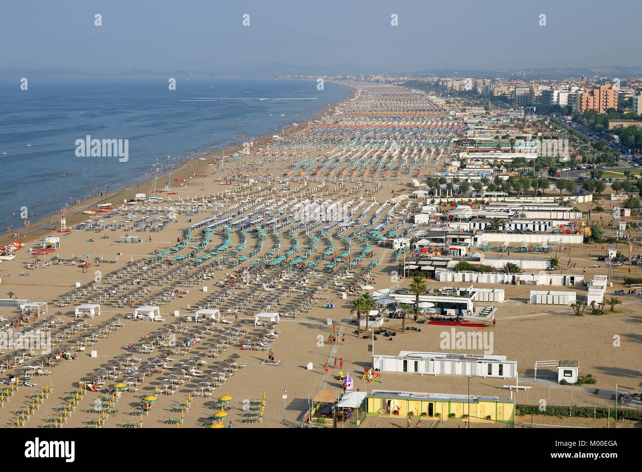 beach Rimini Italy aerial view summer season Stock Photo - Alamy