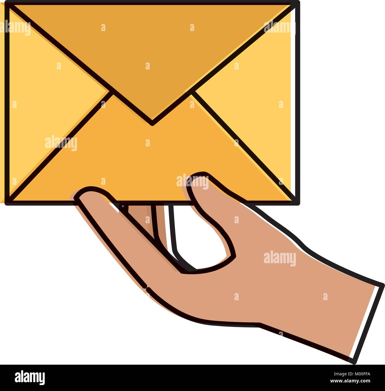 hand with mail envelope vector illustration design Stock Vector Image ...