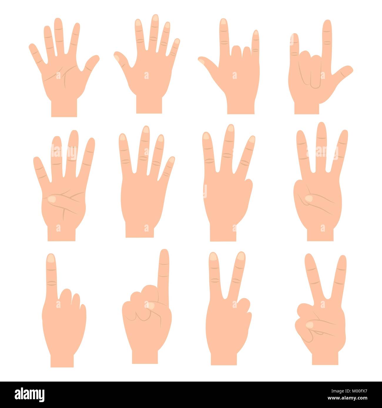 set of hands differents gestures Stock Vector Image & Art - Alamy